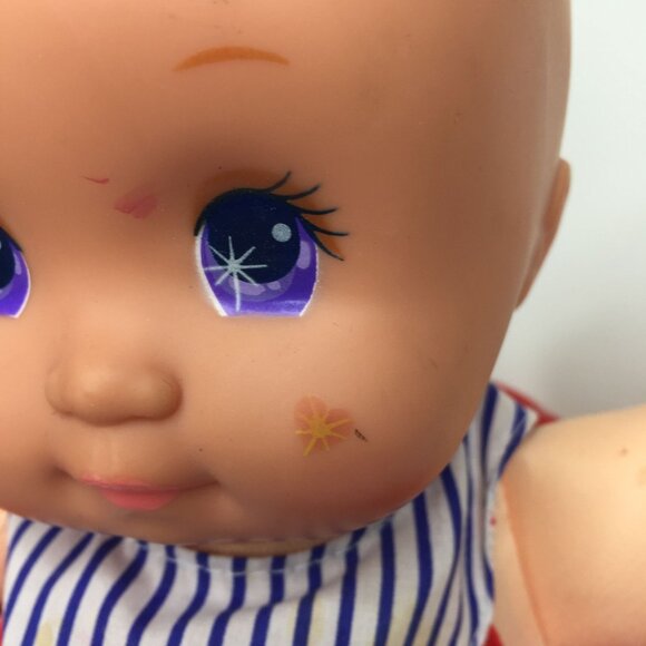 Vintage Magic Nursery Baby Doll Patriotic Red White Blue Stars Stripes Dress Hug - Picture 9 of 11